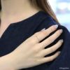 指輪リングキレイ波型繊細キュービックジルコニアほそみ18K華奢ソリティアリングアクセサリー