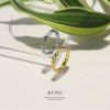 指輪リングシルバーゴールドシンプルツイストリング18金コーティングロジウムコーティングファッションリングアクセサリー