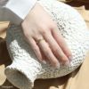 指輪リングシルバーゴールドシンプルツイストリング18金コーティングロジウムコーティングファッションリングアクセサリー