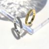 指輪リングシルバーゴールドシンプル八角形オクタゴン18金コーティングロジウムコーティングファッションリングアクセサリー
