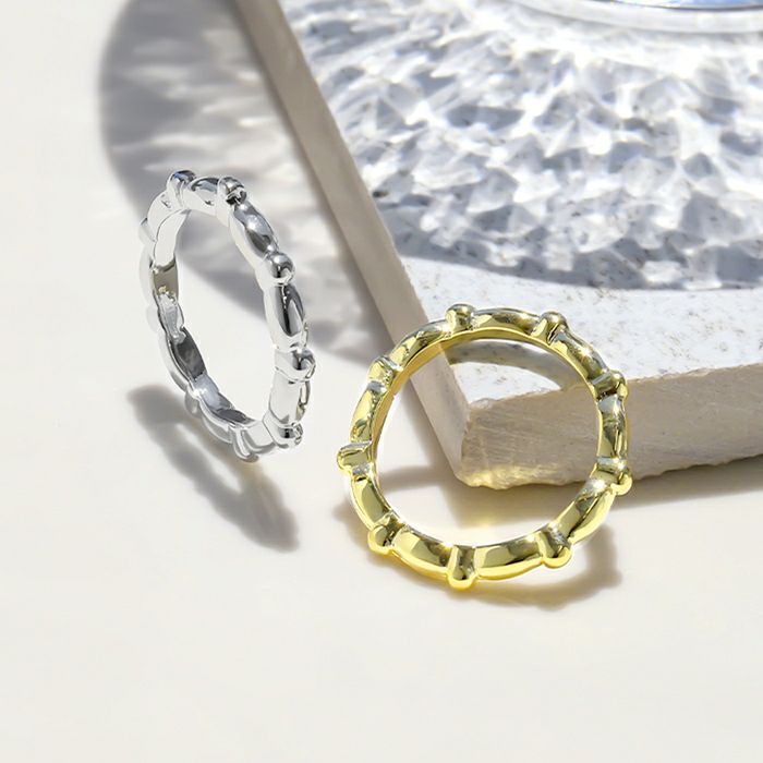 指輪リングシルバーゴールドシンプルファッショナブル18金コーティングロジウムコーティングファッションリングアクセサリー