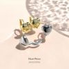 ピアス18Kコーティングハートリング丸みはーと立体感フープピアスアクセサリー