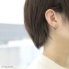 ピアス18Kコーティングシンメトリーひねりリングピアスフープピアスアクセサリー