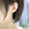 ピアス18Kコーティングシンメトリーひねりリングピアスフープピアスアクセサリー