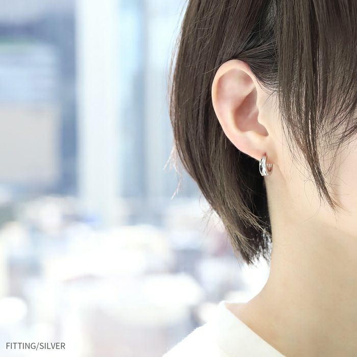 ピアス18Kコーティングシンプルリングトレンド凹きれいフープピアスアクセサリー