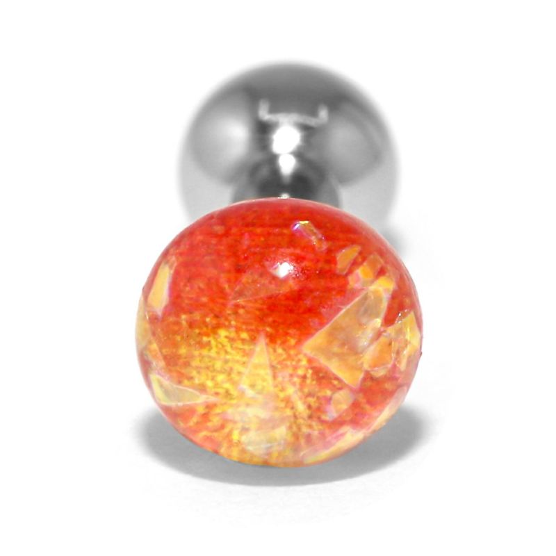 アクリルホログラム入りピアス・オレンジ