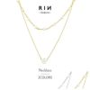 ネックレス2連パールネックレスチェーン16kコーティングきれいあずきチェーンアクセサリー
