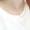 ネックレス2連パールネックレスチェーン16kコーティングきれいあずきチェーンアクセサリー