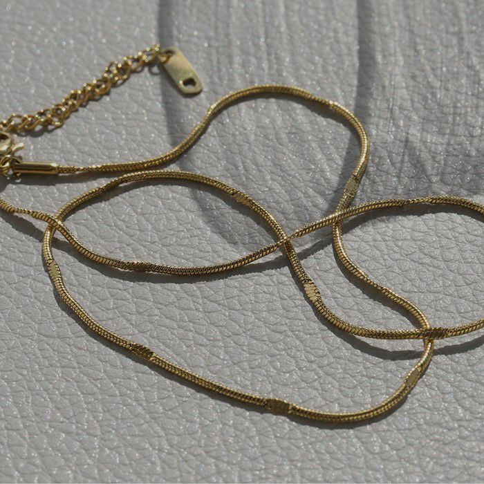 ネックレスサージカルステンレス製シンプル金属アレルギーデイリースネークチェーンアクセサリー