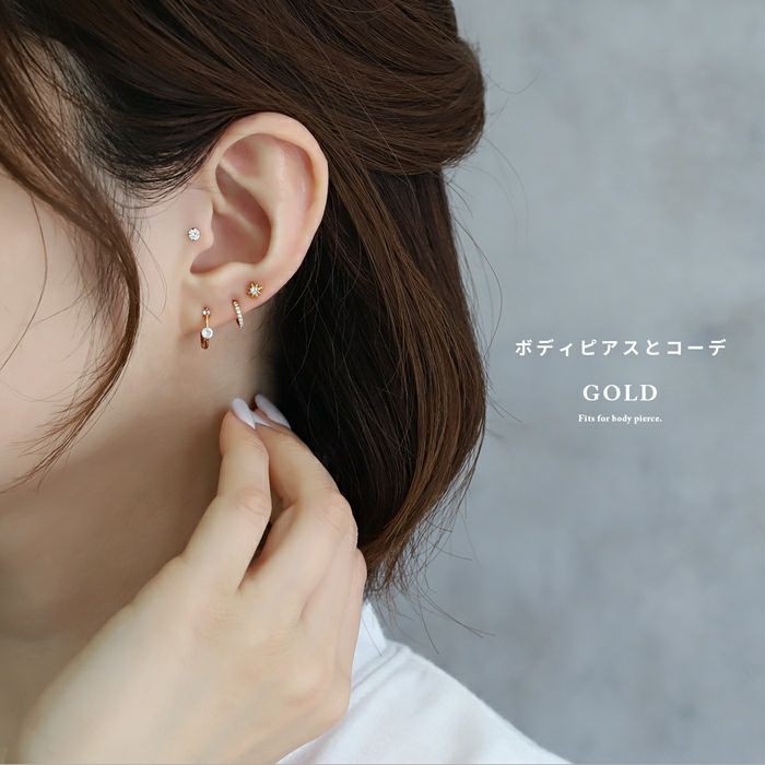ピアスキャッチレス18k18金フープピアス低アレルギーリングピアスニッケルフリー小ぶり小さめレディースシンプルシルバーゴールドジュエルキュービックジルコニアセカンドピアス耳たぶ【両耳用・2個売り】