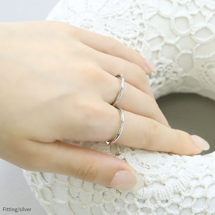 指輪リング2連ダブルフィンガーシンプルレイヤードファッションリングアクセサリー