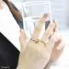 指輪リング2連ダブルフィンガーシンプルレイヤード重厚感ファッションリングアクセサリー