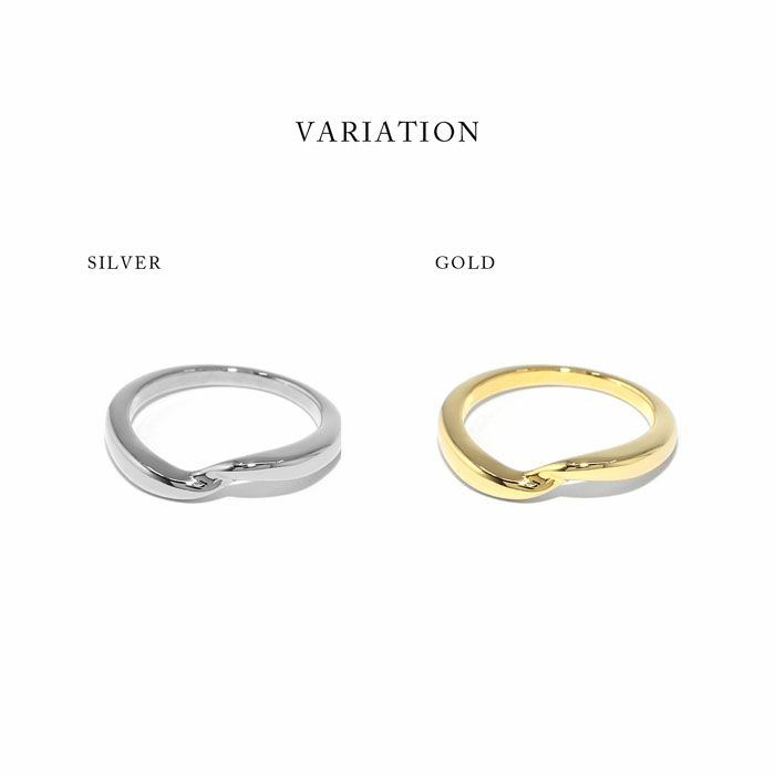 指輪リングシンプルウェーブきれい洗練ファッションリングアクセサリー