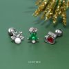 軟骨ピアスクリスマスジュエルツリートナカイ靴下キュービックジルコニアモミの木可愛いカラフルストレートバーベル16ゲージボディピアス12月ボディーピアス