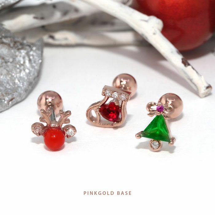 クリスマスモチーフピアス（トカナイ靴下ツリー）｜ボディピアス