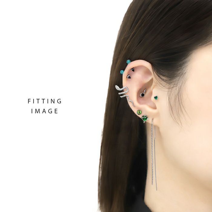 juu【ピアス】二点、ノベルティ付き K10 ピアス チェーン ジルコニア 10金 10k ゴールド製 イエロー