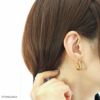 ピアス16Kコーティング長方形レクタングルキュービックジルコニアリングピアスフープアクセサリー
