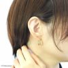 ピアス16Kコーティング長方形レクタングルキュービックジルコニアリングピアスフープアクセサリー