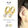 ピアス18Kコーティングジュエルキュービックジルコニアシルバーゴールドリングピアスフープアクセサリー
