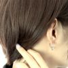 ピアス18Kコーティングジュエルキュービックジルコニアシルバーゴールドリングピアスフープアクセサリー