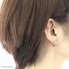 ピアス18Kコーティングパールシンプルシルバーゴールドリングピアスフープアクセサリー
