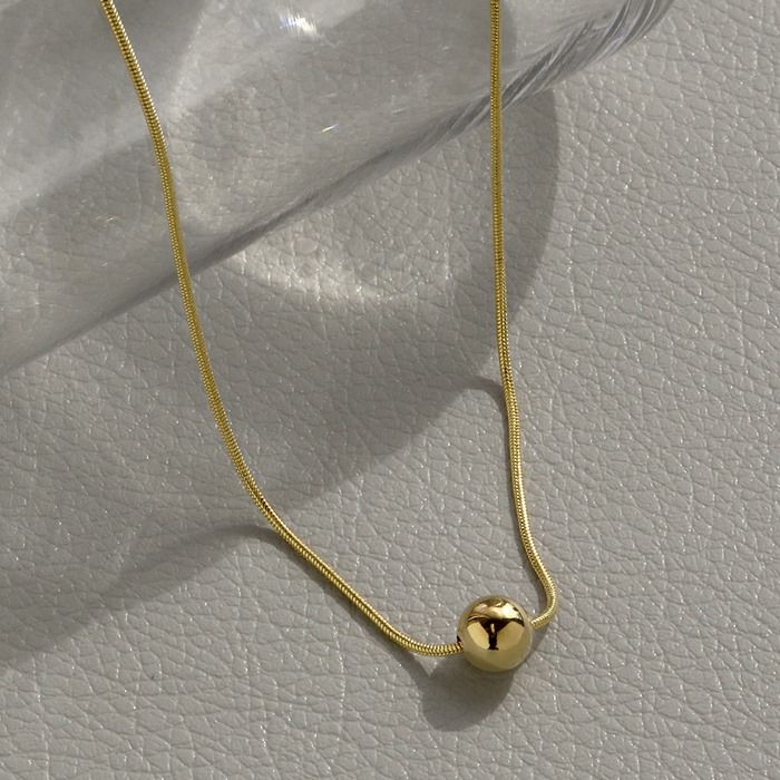 ネックレスボールキレイシンプルロジウム18kコーティングスネークチェーンアクセサリー