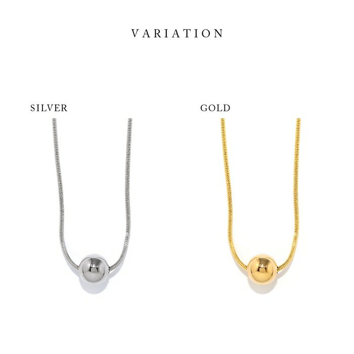 ネックレスボールキレイシンプルロジウム18kコーティングスネークチェーンアクセサリー