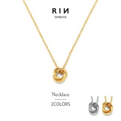 ネックレストリニティ3連リングペンダントロジウム18kコーティングあずきチェーンアクセサリー