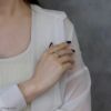 指輪リングツイストロープメタル太めガッチリ18kロジウムコーティングファッションリングアクセサリー