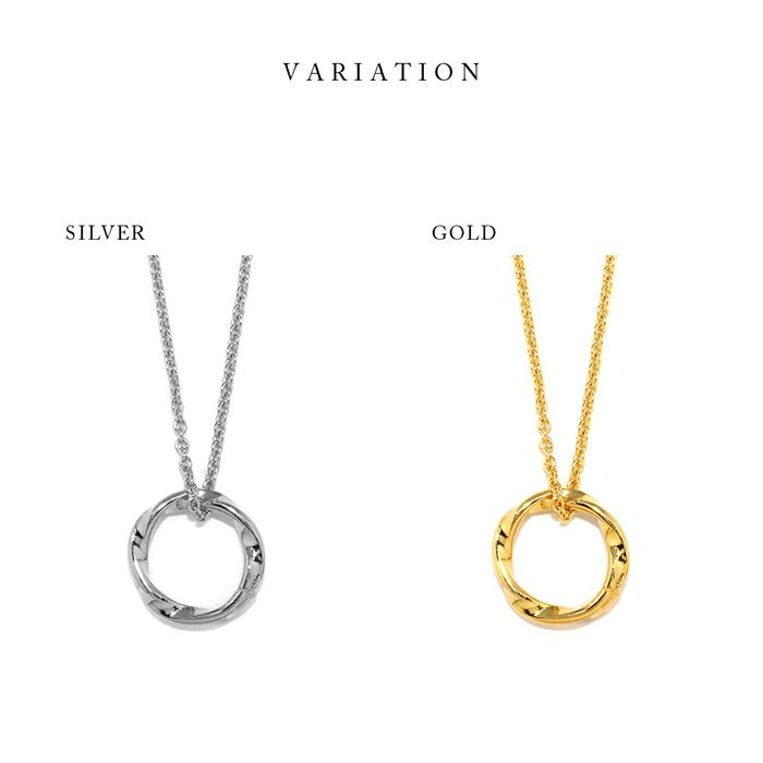 ネックレスメビウスリングサークルシンプル輪ほそみチェーンあずきチェーンアクセサリー