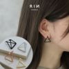 ピアストライアングル三角形モード系マットブラックピアスセットシックスタイリッシュ金アレスタッドかっこいいメンズアクセサリー凛専門店激安