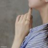 指輪リングオープンキュービックジルコニア18kコーティングフリーサイズシルバーゴールドフォークリングファッションリングアクセサリー
