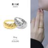 指輪リングツイストトルネードクロワッサンリングボリュームぷっくり18Kロジウムファッションリングアクセサリー