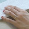 指輪リング一粒ジュエリーウェーブ波フェミニンシンプル18Kロジウムピンキーファッションリングアクセサリー