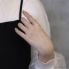 指輪リングほそみねじりツイストスクリューシンプル18Kロジウムピンキーファッションリングアクセサリー