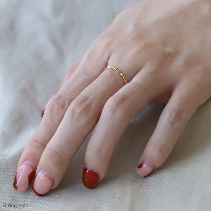 指輪リングほそみねじりツイストスクリューシンプル18Kロジウムピンキーファッションリングアクセサリー