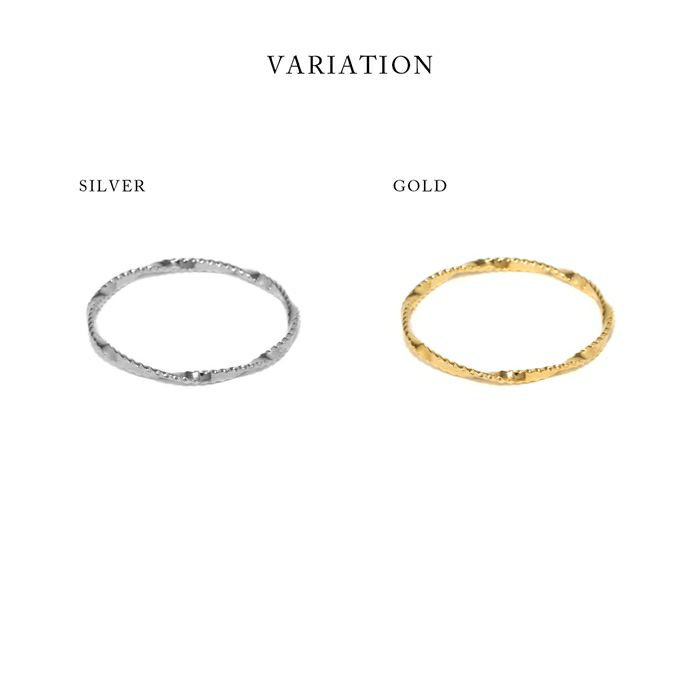 指輪リングほそみねじりツイストスクリューシンプル18Kロジウムピンキーファッションリングアクセサリー