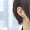 軟骨ピアスかわいいうさぎラビットクールおめめキラキラストレートバーベル16ゲージボディピアス