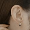ピアス18Kコーティングニッケルフリーオーバルジュエル楕円シンプルフープピアスアクセサリー