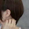 ピアス18Kコーティングニッケルフリーチェーン鎖シンプルフープピアスアクセサリー