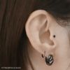 ピアス18Kコーティングニッケルフリーツイストボリュームクロワッサンリングフープピアスアクセサリー