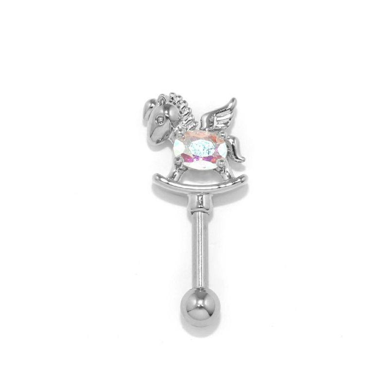 アンテナヘリックス ピアス 馬 シルバー