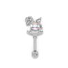 アンテナヘリックス ピアス 馬 シルバー