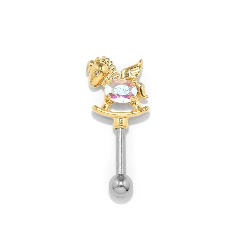 アンテナヘリックス ピアス 馬 ゴールド