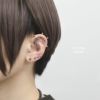 軟骨ピアススタースタッドピアススパークメタルゴシックアンティークシルバー調ストレートバーベル16ゲージボディピアス