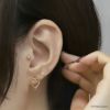 ピアス16Kコーティングオープンハートスタイリッシュチタンポストスタッドアクセサリー