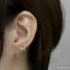 ピアス16Kコーティングオープンハートスタイリッシュチタンポストスタッドアクセサリー