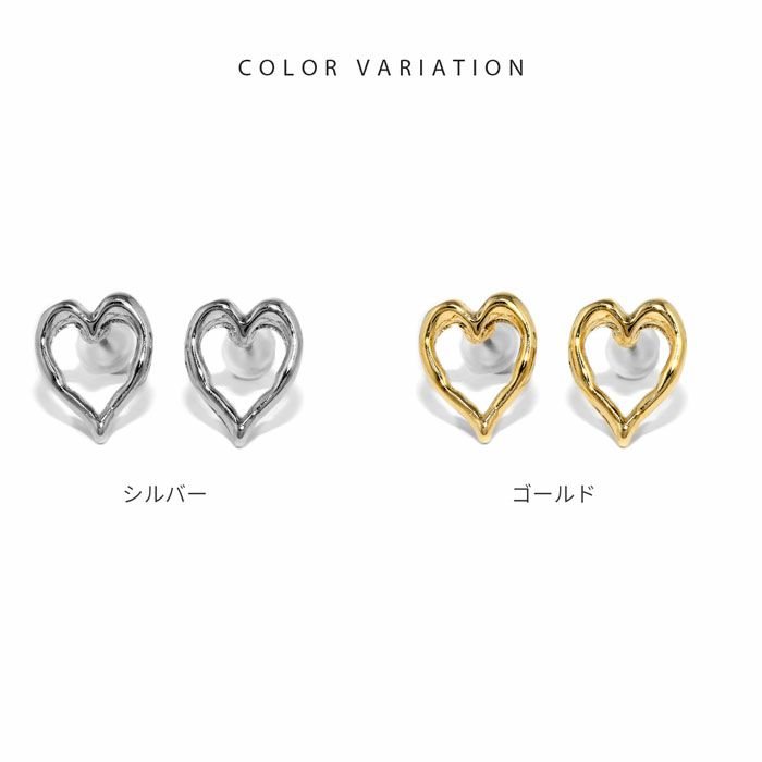 ピアス16Kコーティングオープンハートスタイリッシュチタンポストスタッドアクセサリー