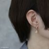 ピアス蝶きれい上品18kロジウムコーティングリングピアスフープアクセサリー