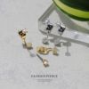 ピアス18Kコーティングジュエルエレガントチタンポストスタッドアクセサリー